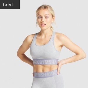 Gymshark Flex Sports Bra in Light Grey Marl/Blue